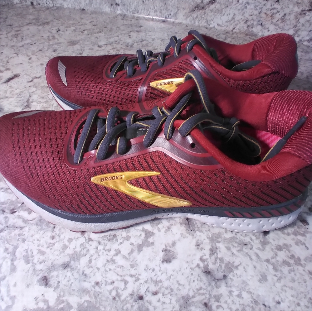 Brooks Burgundy and Yellow Women's Athletic Running Shoes